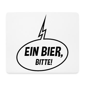 Ein Bier, Bitte! (Sprechblase / Bierchen / Up / B) - Mousepad (Querformat) - Weiß - Vorne