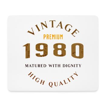 Matured With Dignity 1980 Retro Look Design - Mouse Pad (horizontal) - white - Front