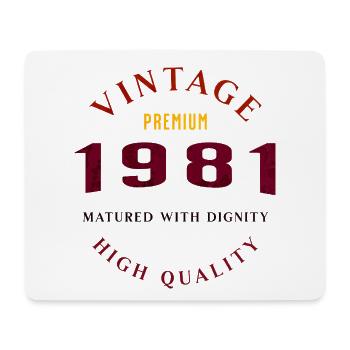 Matured With Dignity Design rétro 1981 - Tapis de souris (format paysage) - blanc - Devant