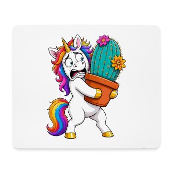 Funny Unicorn Cactus Hug - Mouse Pad (horizontal) - white - Front