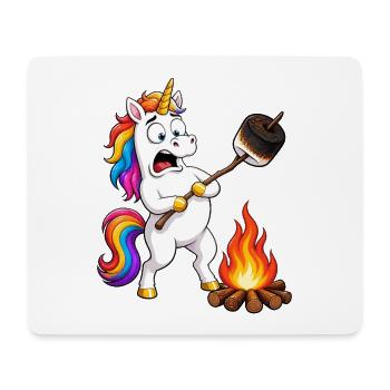 Funny Unicorn Camping Mishap - Mouse Pad (horizontal) - white - Front