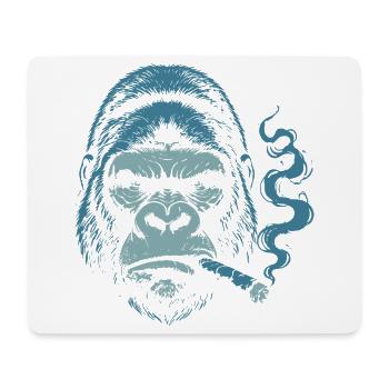 Gorilla mit Zigarrenporträt - Mousepad (Querformat) - Weiß - Vorne