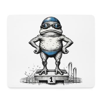 Frosch Schwimmer schwimmen Pool-Frog Schwimm - Mousepad (Querformat) - Weiß - Vorne