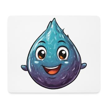 Fröhlicher Wassertropfen Cartoon - Mousepad (Querformat) - Weiß - Vorne