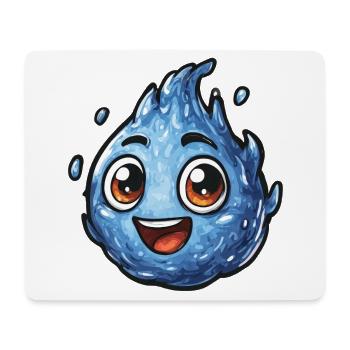 Kawaii Wassertropfen Smile - Mousepad (Querformat) - Weiß - Vorne