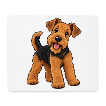 Airedale Terrier Kawaii Style – Süßer Terrier - Mousepad (Querformat) - Weiß - Vorne