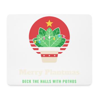 Fröhliche Plantmas, lustige Pflanzenliebhaber-Weihnachten - Mousepad (Querformat) - Weiß - Vorne