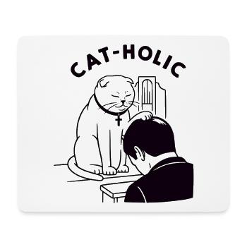 Katzenholische lustige Priesterkatze - Mousepad (Querformat) - Weiß - Vorne