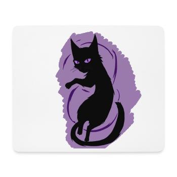 Mitternachtskatzen-Silhouette - Mousepad (Querformat) - Weiß - Vorne