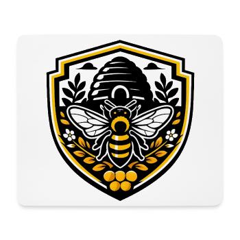 Bienenemblem Schild - Mousepad (Querformat) - Weiß - Vorne
