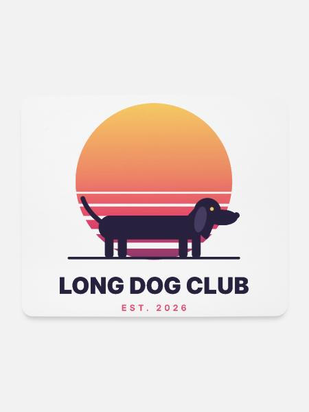 Long Dog Club - Mousepad (Querformat) - Weiß