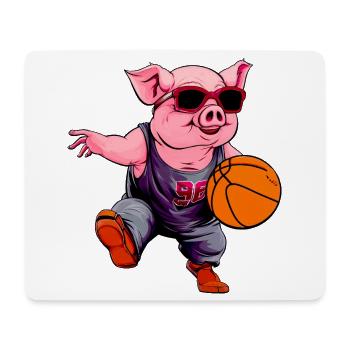 Basketball Schwein - Mousepad (Querformat) - Weiß - Vorne