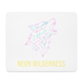 Wolf Neon Wilderness - Mousepad (Querformat) - Weiß - Vorne