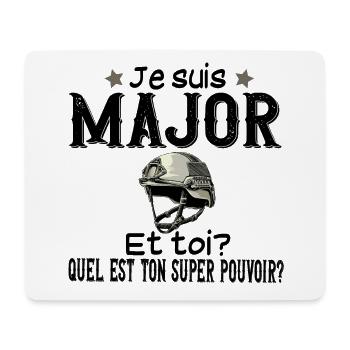 Major Militaire Armée Métier Super Pouvoir - Tapis de souris (format paysage) - blanc - Devant