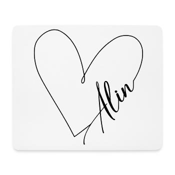 Alin Name Heart Line - Mouse Pad (horizontal) - white - Front