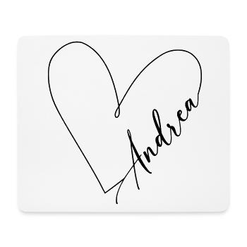 Andrea Name Herzlinie - Mousepad (Querformat) - Weiß - Vorne
