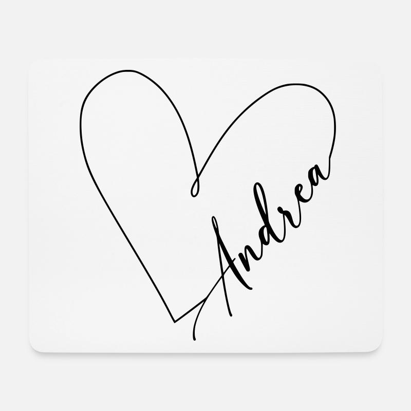Andrea Name Herzlinie - Mousepad (Querformat) - Weiß