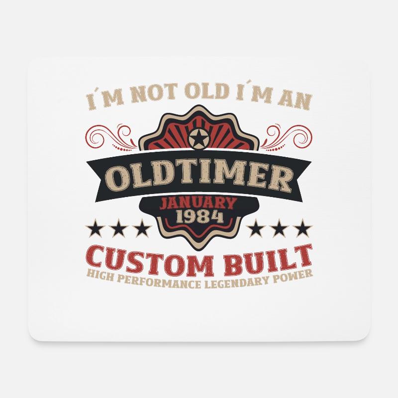 40. Geburtstag Oldtimer Januar Jahrgang 1984 - Mousepad (Querformat) - Weiß