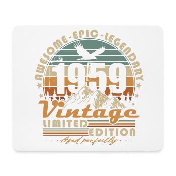Vintage 1959 Vintage cadeau d’anniversaire rétro - Tapis de souris (format paysage) - blanc - Devant