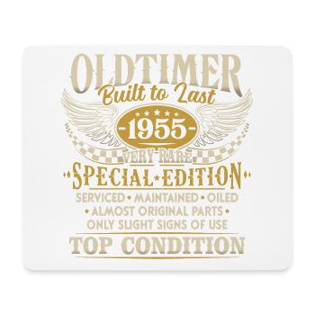 Oldtimer 1955 Jahrgang geboren Geburtstag Geschenk - Mousepad (Querformat) - Weiß - Vorne
