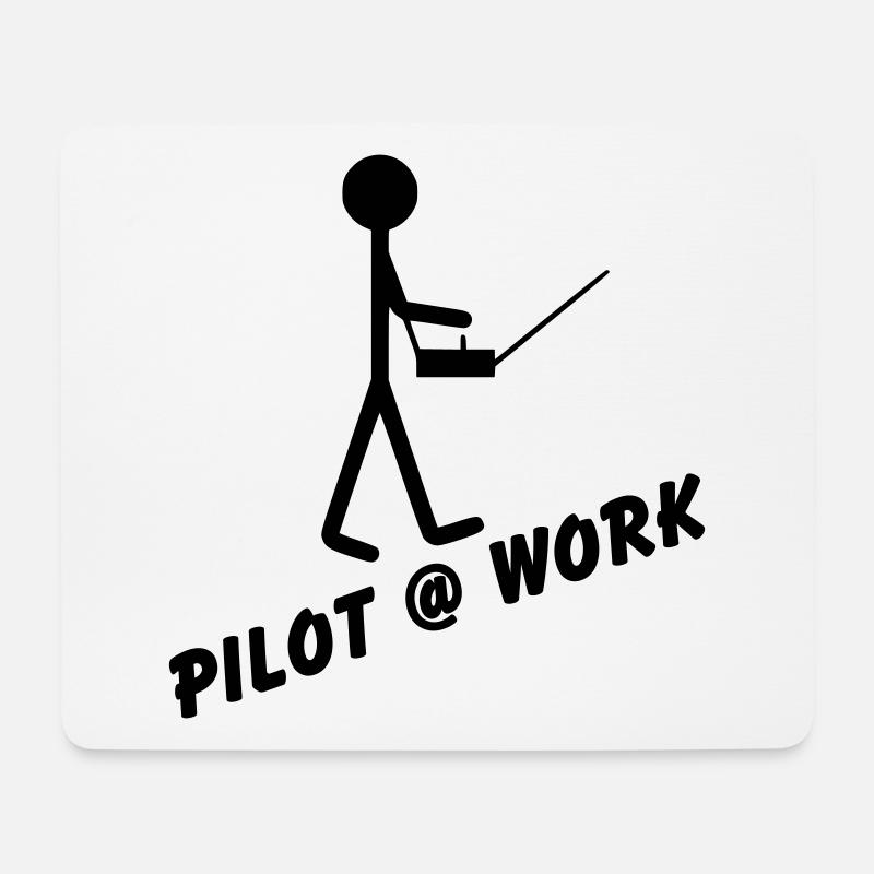 Pilot @ Work - Mousepad (Querformat) - Weiß
