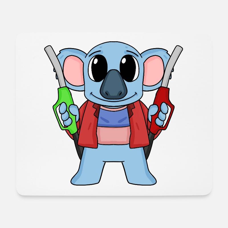 Tankwart Koala Tankstelle - Mousepad (Querformat) - Weiß