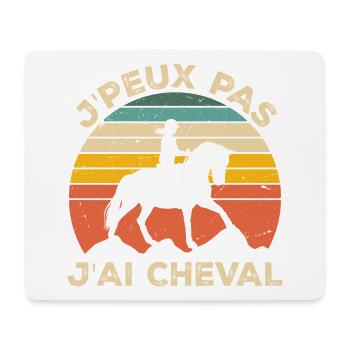 J'Peux Pas J'ai Cheval Animal Equitation - Tapis de souris (format paysage) - blanc - Devant