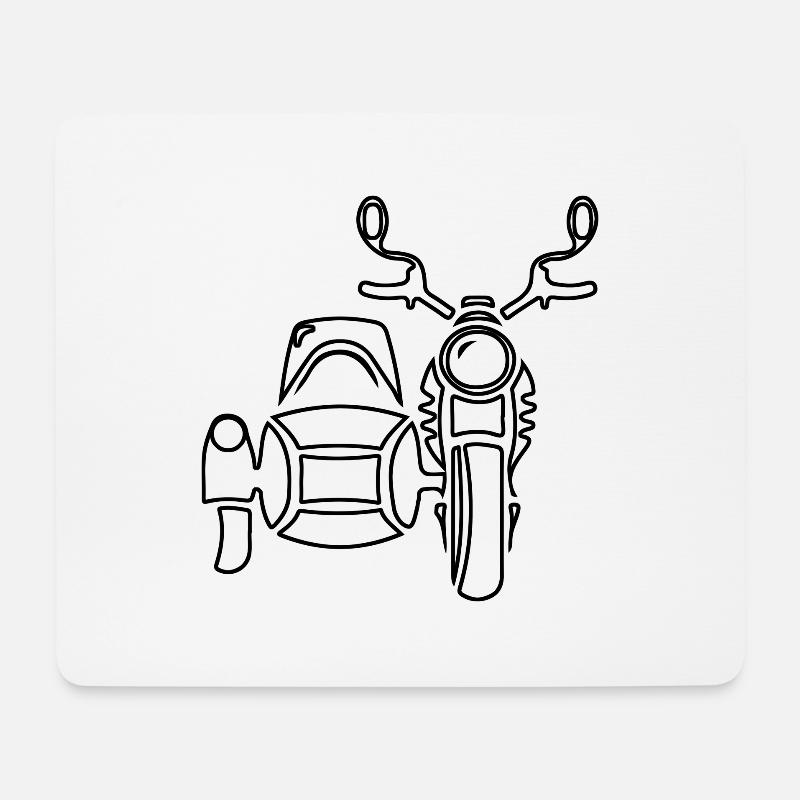 Motorrad mit Beiwagen - Mousepad (Querformat) - Weiß