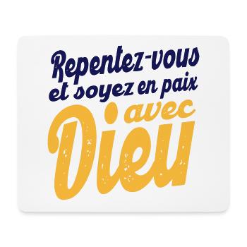 Soyez en paix avec Dieu - Tapis de souris (format paysage) - blanc - Devant