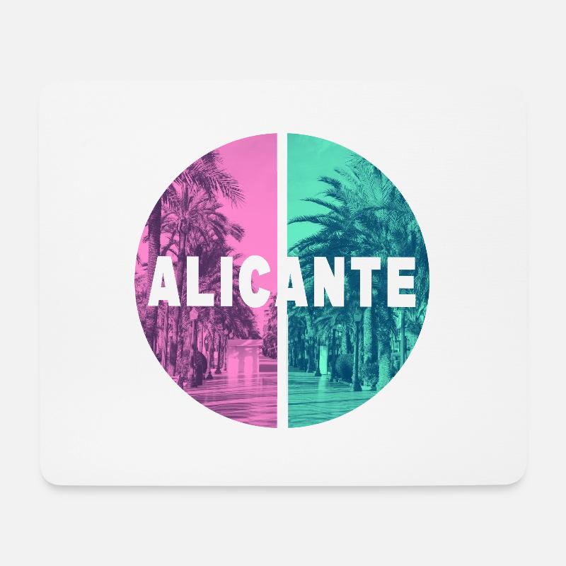 Alicante Spanien Stadt Skyline Heimat Liebe - Mousepad (Querformat) - Weiß