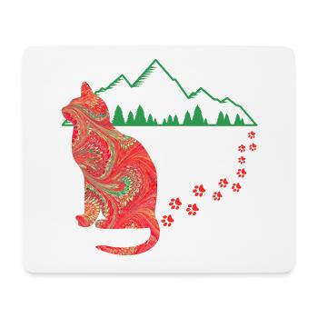 katze mit spuren e 91 - Mousepad (Querformat) - Weiß - Vorne