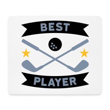 Best golf player (banners, stars, golf clubs) - Mouse Pad (horizontal) - white - Front