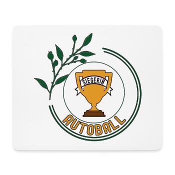 Autoball Siegerin Autoballerin Spielerin Fußball - Mousepad (Querformat) - Weiß - Vorne