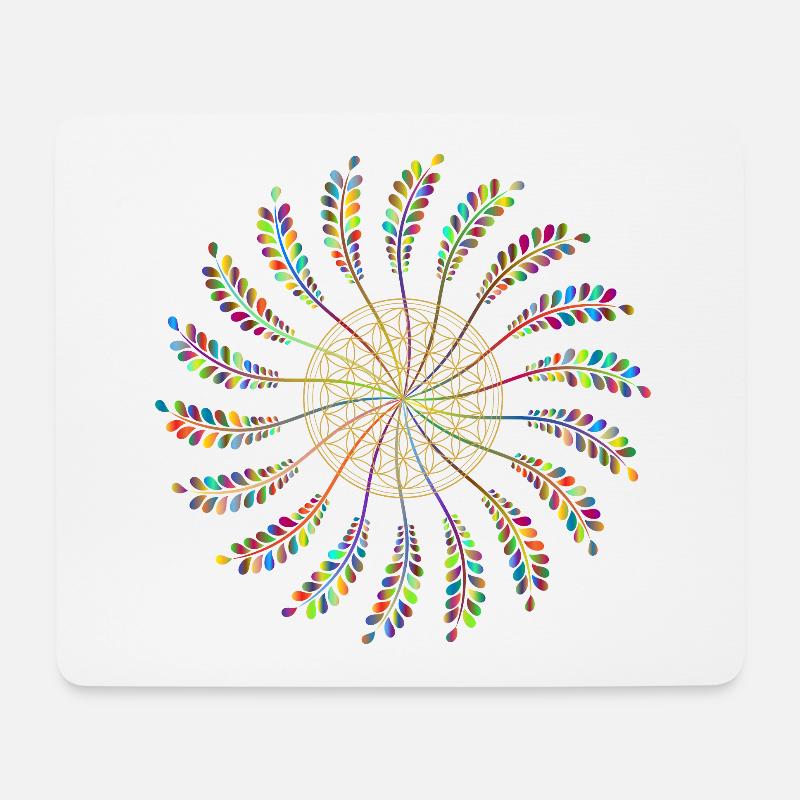 Blume des Lebens - Mousepad (Querformat) - Weiß