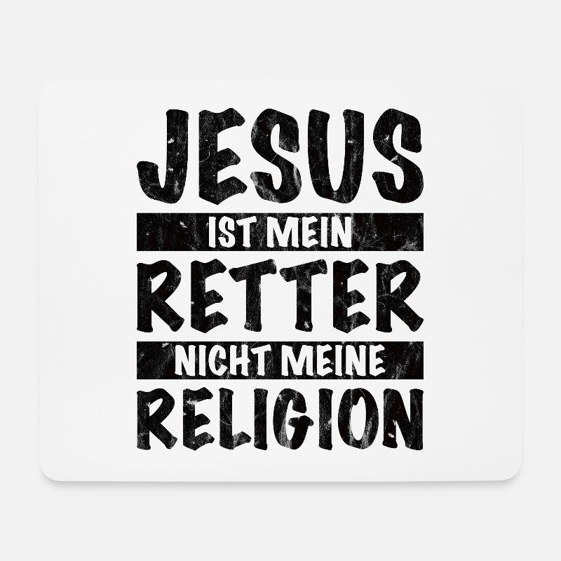 Jesus ist mein Retter nicht meine Religion - Mousepad (Querformat) - Weiß