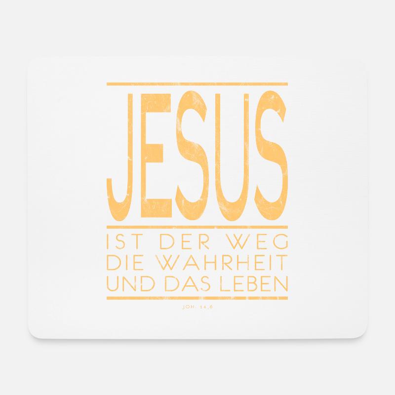 Jesus ist der Weg die Wahrheit und das Leben - Mousepad (Querformat) - Weiß