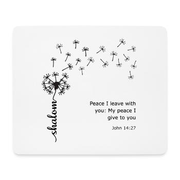 Shalom Löwenzahn Christliches Design Johannes 14:27 - Mousepad (Querformat) - Weiß - Vorne