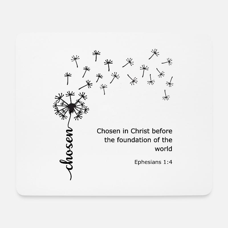 Ausgewählter Christenzahn Christliches Design Epheser 1:4 - Mousepad (Querformat) - Weiß