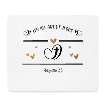 Christian Design, tout tourne autour de Jésus - Tapis de souris (format paysage) - blanc - Devant