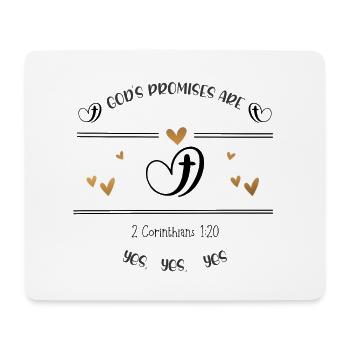 Conception chrétienne Les promesses de Dieu sont oui - Tapis de souris (format paysage) - blanc - Devant