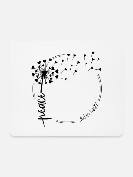 Christlicher Löwenzahn Design Frieden Johannes 14,27 - Mousepad (Querformat) - Weiß