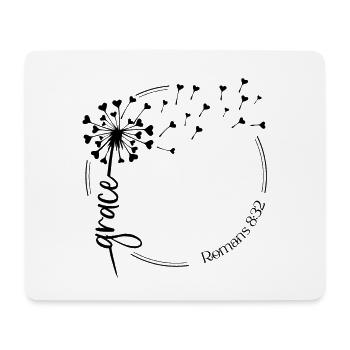 Christian Dandelion design grace Romans 8:32 - Mouse Pad (horizontal) - white - Front