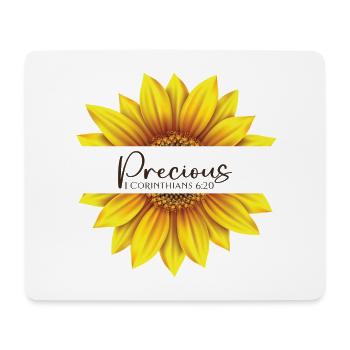 Christian Sunflower design I am Precious 1 - Mouse Pad (horizontal) - white - Front