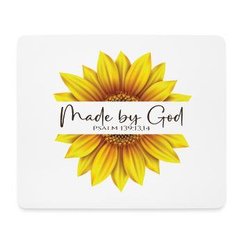 Christian Sunflower design I am Made by God Psalm - Mouse Pad (horizontal) - white - Front