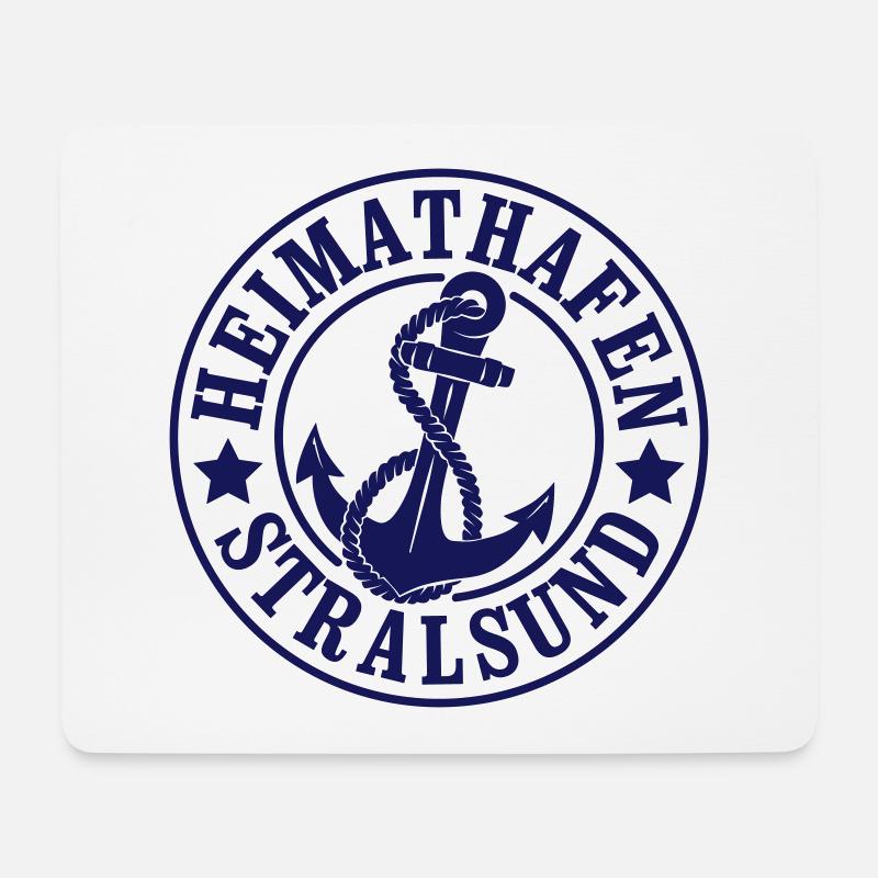 Heimathafen Stralsund - Mousepad (Querformat) - Weiß