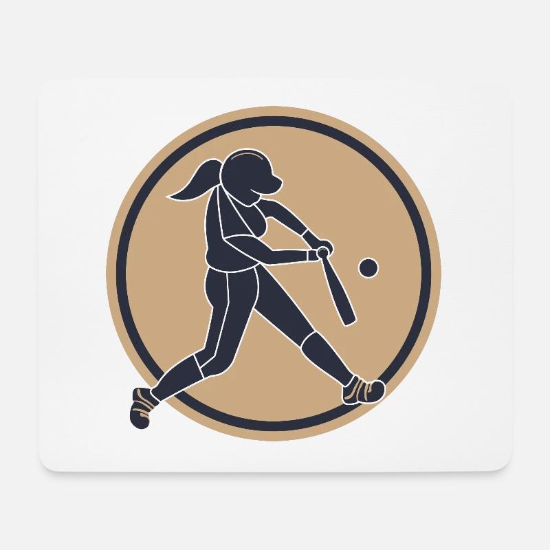 Softball-Schlagspieler - Mousepad (Querformat) - Weiß
