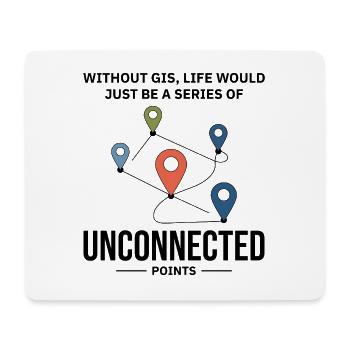 GIS Unconnected Points Map Data Analysis - Mouse Pad (horizontal) - white - Front