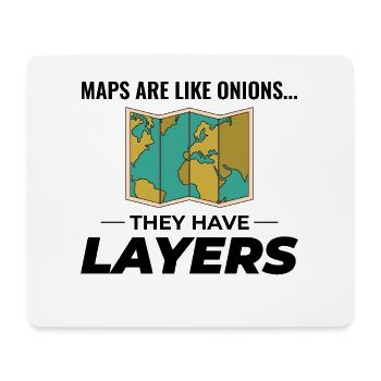 Map Layers GIS Cartography Geographic Data - Mouse Pad (horizontal) - white - Front