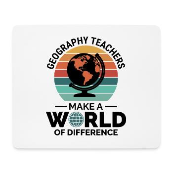 Geographielehrer Globus Weltunterschied - Mousepad (Querformat) - Weiß - Vorne