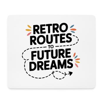 Retro Routen Future Dreams Kompass Karte - Mousepad (Querformat) - Weiß - Vorne